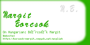 margit borcsok business card